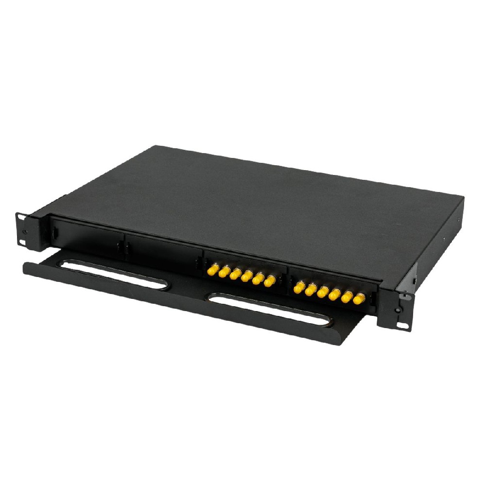 Guide rail pull-out plug-in block type 12 port ST-12 core fiber optic distribution box