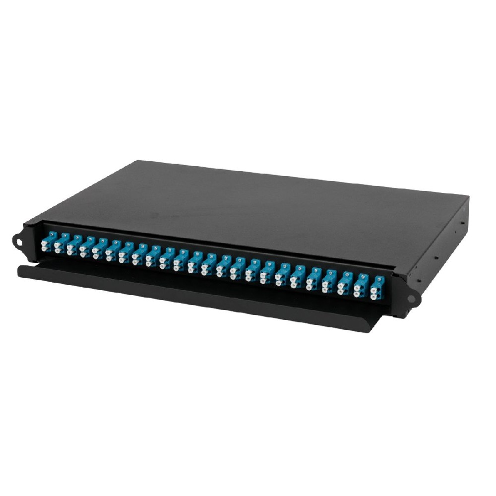 Guide rail pull-out 24 port fiber optic distribution box